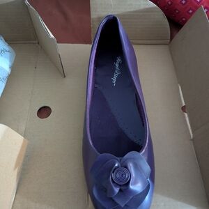 Purple Flats with Flower Detail